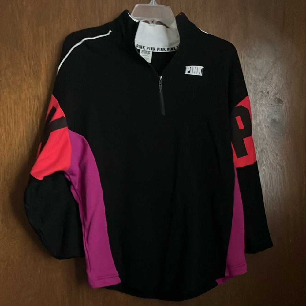 PINK Victoria's Secret Black and Pink Sweatshirt